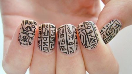 Ideas for creating a manicure with hieroglyphs