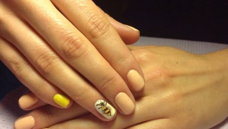 Ideas for a bright manicure with a bee