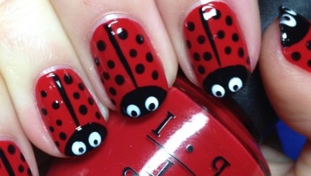 How to make a beautiful manicure with a ladybug on nails?