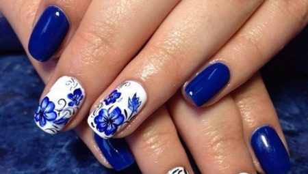 How to make a manicure in gzhel style?