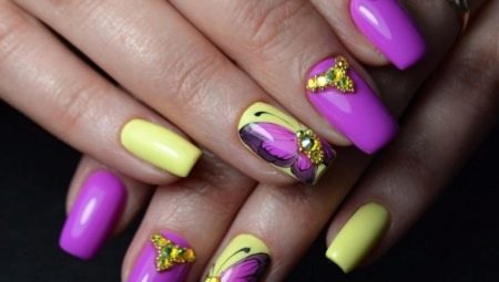 Característiques de la manicura groc-violeta
