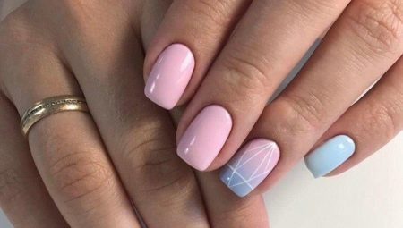 Pink-blue manicure: features and original ideas