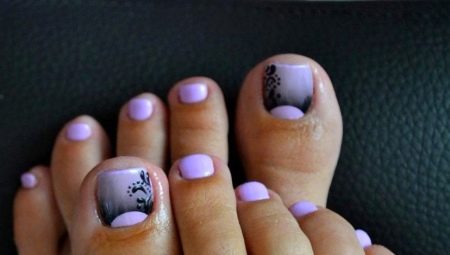 Lilac pedicure: design and decoration ideas