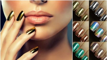 Stylish design options for mirror manicure and the rules for its application