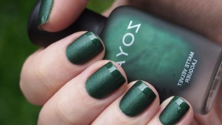 Green matte manicure: design features and a variety of styles