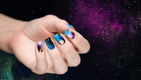 Space manicure design.
