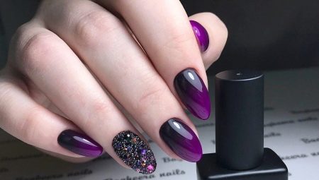 Ideas for designing nails with purple gel polish