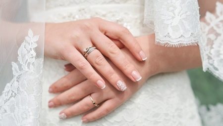 Ideas for wedding design manicure for extended nails