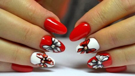 Manicure dengan idea reka bentuk busur dan tip untuk membuat hiasan