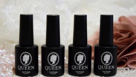 Features and a palette of shades of Queen gel polishes