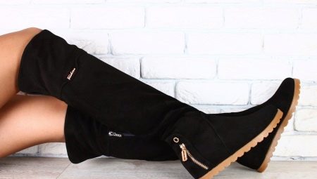 Suede over the knee boots without heels: how to choose and what to wear?