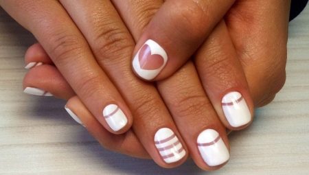 White shellac in the design of nails