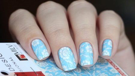 Ideas for manicure design with blue gel polish