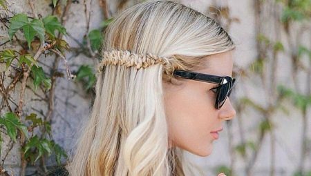 Making braids with her hair loose