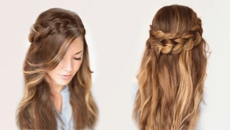 Examples of hairstyles for school in 5 minutes of long hair