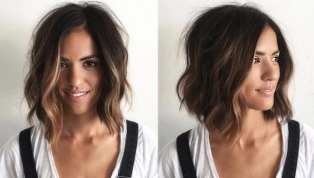 Balayazh auf einem braunen Haar