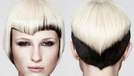 Short hair dyeing in two colors