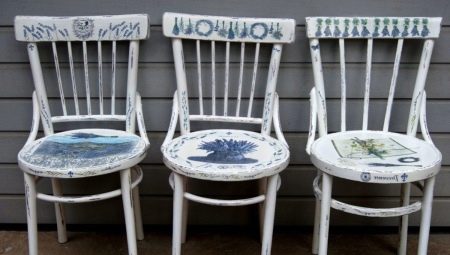 DIY decoupage chair and stool