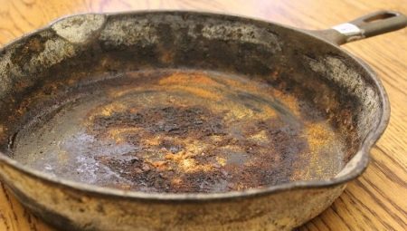 What to do if a cast-iron frying pan rusts?