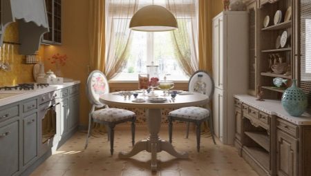 Round tables for the kitchen: types, sizes and examples in the interior