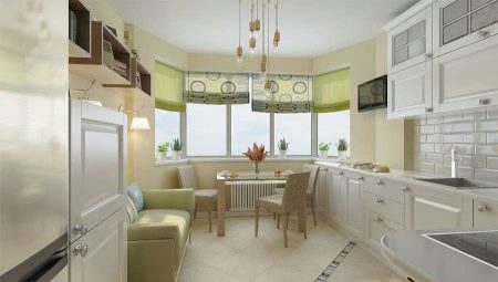 Kitchens with a bay window: varieties of layouts and design tips