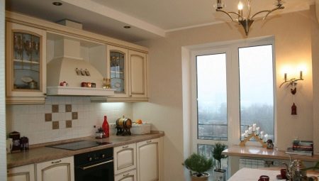 The design of the kitchen is 12 square meters. m with balcony