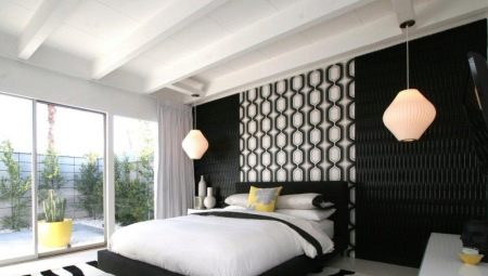 Bedroom decor in black and white