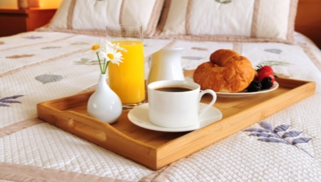 Bed breakfast tray: views and choices