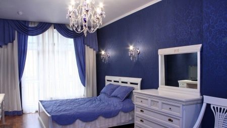 Design options for the bedroom in blue tones