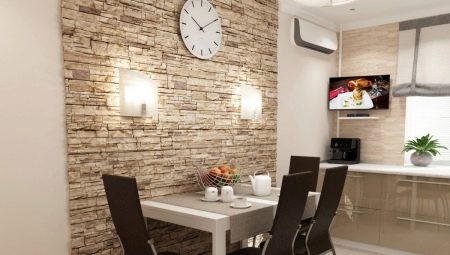 Options for decorating the wall near the table in the kitchen