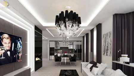 Black and white living rooms: features, styles, ideas