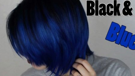 Black and blue hair: shades and subtleties of coloring