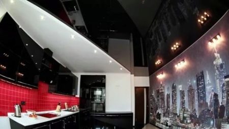 Black ceiling in the kitchen: pros, cons and design options