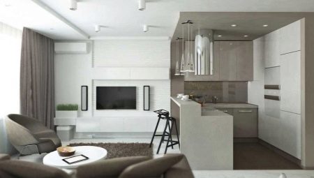 Design kitchen studio 20 square meters. m