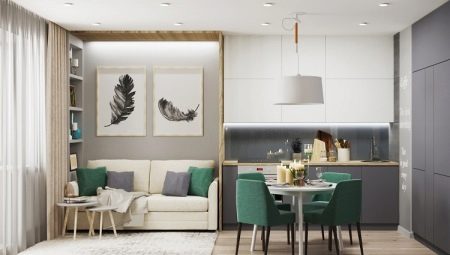 Kitchen design in a studio apartment