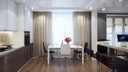 Long curtains in the kitchen: varieties and recommendations for choice