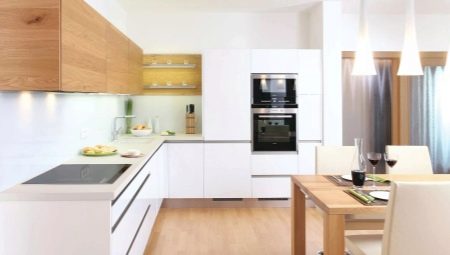L-shaped kitchen: design and placement options for a kitchen set
