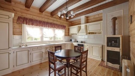 Ideas for decorating a kitchen in a wooden house