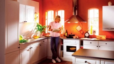 Interesting kitchen design options with a heating boiler