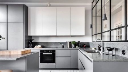 White top and gray bottom kitchen