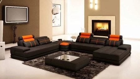 Modular sofas in the living room interior