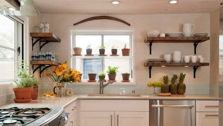 Hinged shelves in the kitchen: varieties and choices