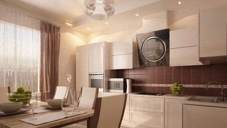 Features of beige and brown kitchens