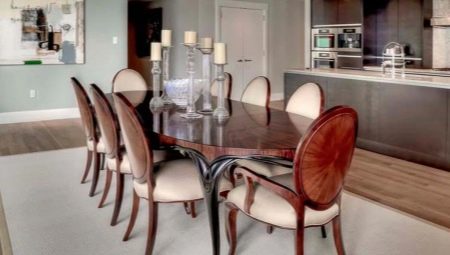 Oval kitchen tables: types, materials and choices