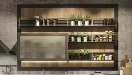 Shelves for the kitchen: types, selection and placement