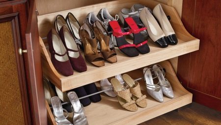 Shelves for shoes in the hallway: varieties and choice