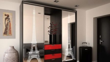 Sliding wardrobes with a mirror in a hall: features, types and placement