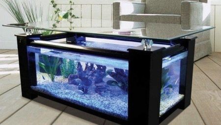 Aquarium table: interior decoration ideas