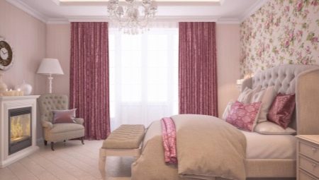 The subtleties of using pink curtains in the bedroom interior