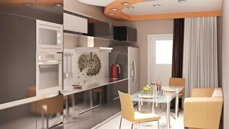 Kitchen design options 10 sq. m with sofa
